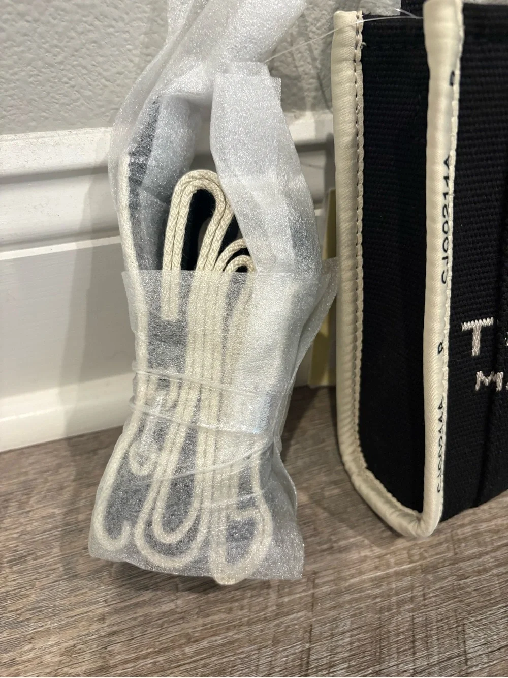 Authentic Marc Jacobs Black Tote Bag with Cream Trim
